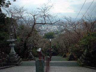 加藤清正像山上から、熊本市街を眺むる